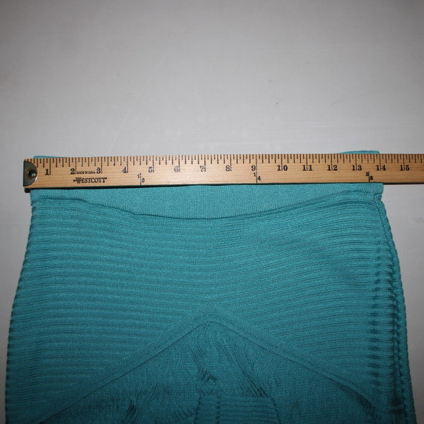 Prima Collections Sz S Aqua Blue Tiered Front Gypsy Knit Elastic Waist Skirt