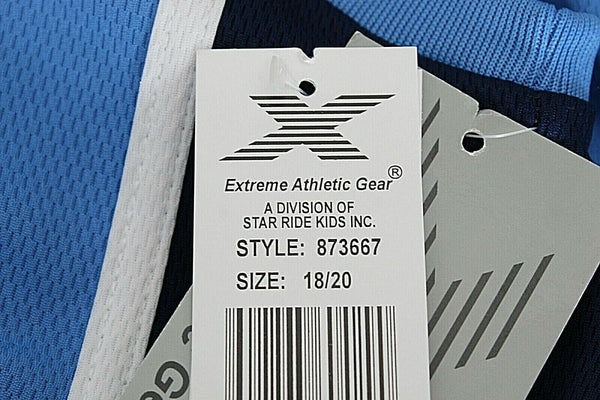 Extreme Athletic Gear NEW $16 Sz 18/20 Boys Blue White 100% Poly Knit Shirt