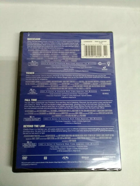 4 Film Pack NEW Quicksand Ticker Fall Time Beyond The Law DVD