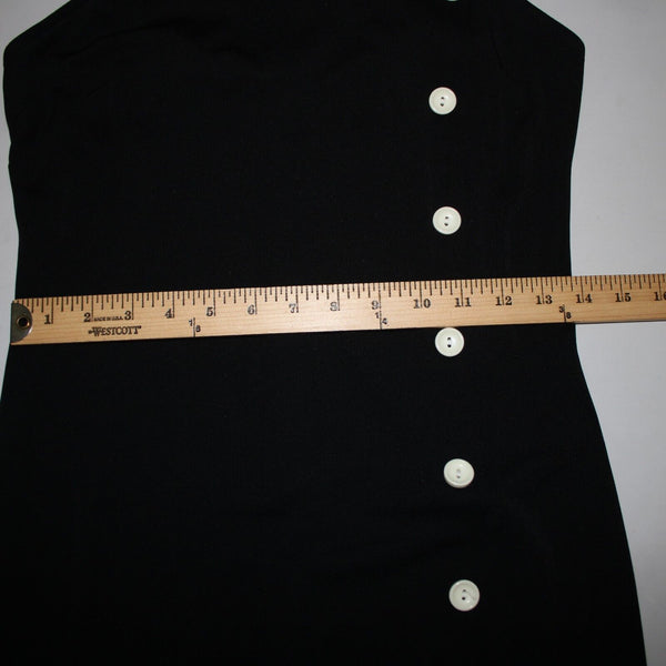 Joseph Ribkoff Sz 4? Black White Buttons Slit Zip Closure No Fabric Label Dress