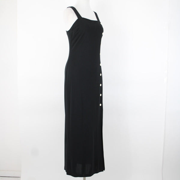 Joseph Ribkoff Sz 4? Black White Buttons Slit Zip Closure No Fabric Label Dress