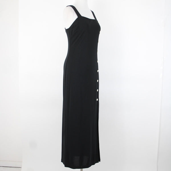 Joseph Ribkoff Sz 4? Black White Buttons Slit Zip Closure No Fabric Label Dress