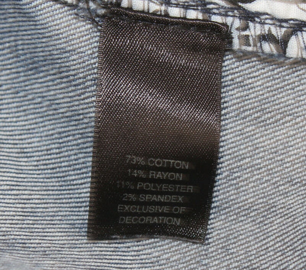 White House Boot Leg Sz 8 x 35 Blue Denim Cotton Blend Embroidered Contour Jeans