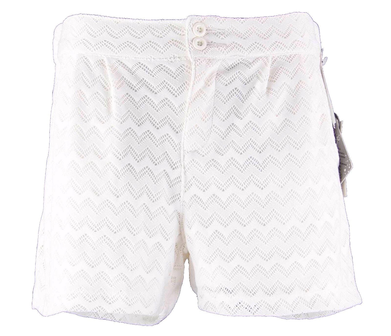 Be Bop New $29 Sz M Cream Pocketed Perf Knit 100% Polyester Lined Shorts