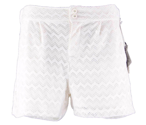 Be Bop New $29 Sz M Cream Pocketed Perf Knit 100% Polyester Lined Shorts