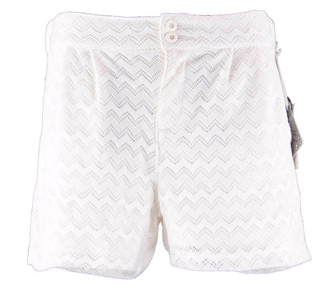 Be Bop New $29 Sz M Cream Pocketed Perf Knit 100% Polyester Lined Shorts
