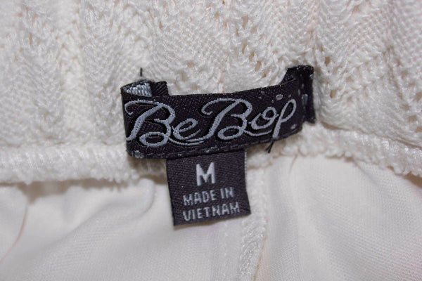 Be Bop New $29 Sz M Cream Pocketed Perf Knit 100% Polyester Lined Shorts