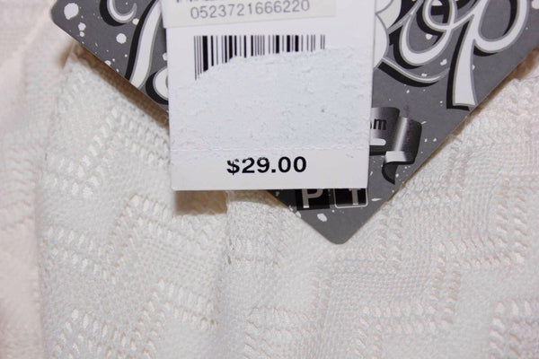 Be Bop New $29 Sz M Cream Pocketed Perf Knit 100% Polyester Lined Shorts