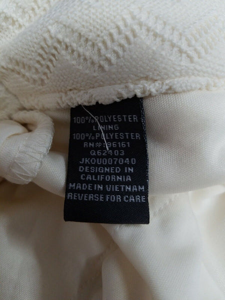 Be Bop New $29 Sz M Cream Pocketed Perf Knit 100% Polyester Lined Shorts