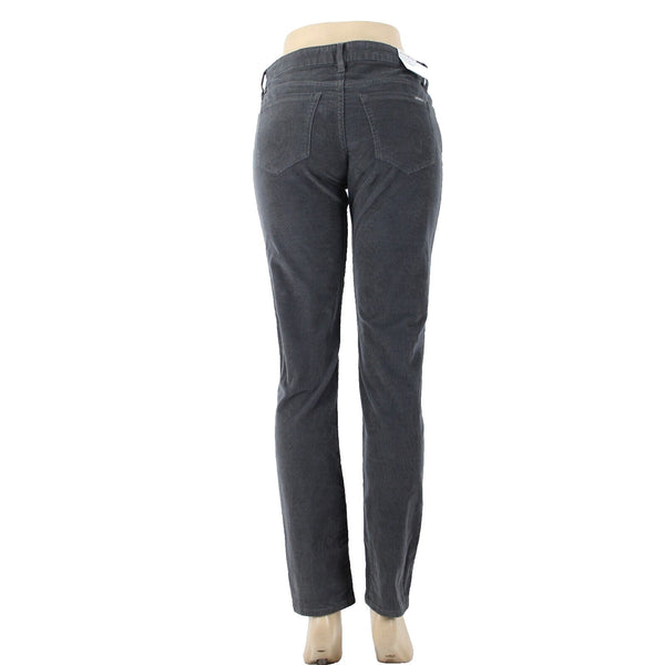 Eddie Bauer NEW $70 Boyfriend Slim Sz 2 x 32 Gray Corduroy Tapered Cotton Pant