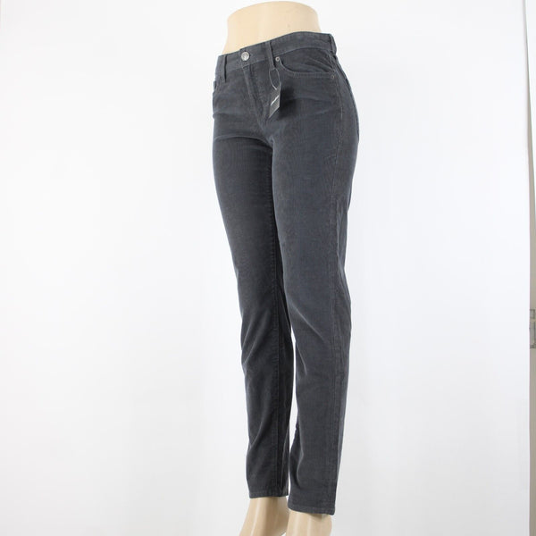 Eddie Bauer NEW $70 Boyfriend Slim Sz 2 x 32 Gray Corduroy Tapered Cotton Pant