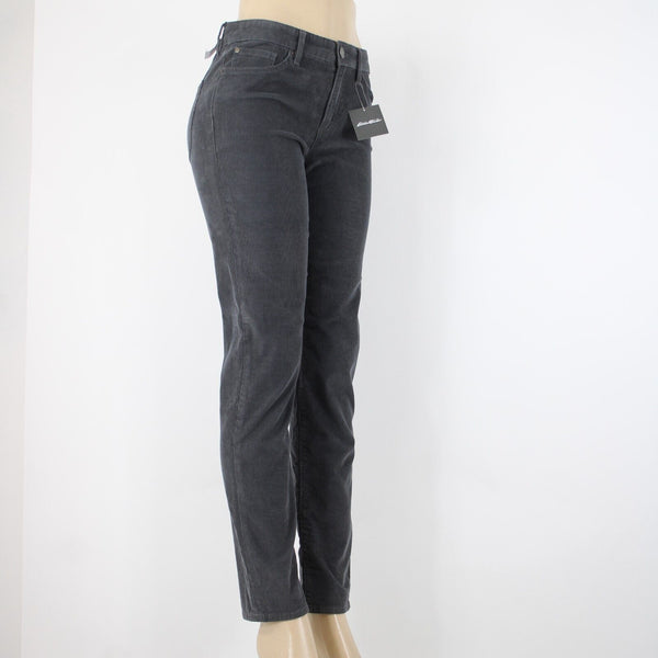 Eddie Bauer NEW $70 Boyfriend Slim Sz 2 x 32 Gray Corduroy Tapered Cotton Pant