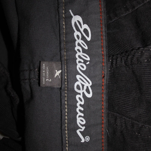 Eddie Bauer NEW $70 Boyfriend Slim Sz 2 x 32 Gray Corduroy Tapered Cotton Pant