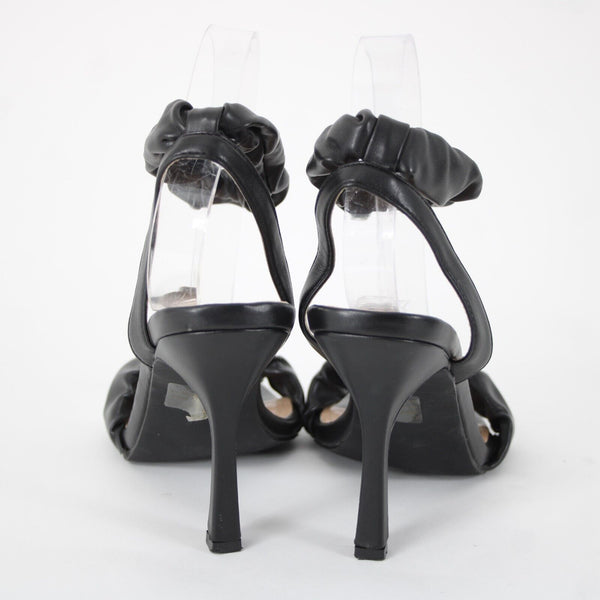 Cape Robbin Opale Sz 8.5 Black Square Open Toe Ankle Strap 3.8" Heels