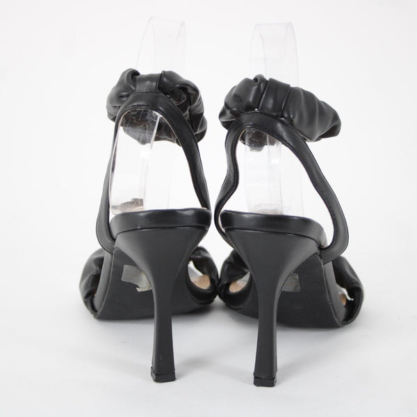 Cape Robbin Opale Sz 8.5 Black Square Open Toe Ankle Strap 3.8" Heels