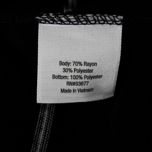 ANA NEW $26 Sz XL Black White Stripe Chiffon Peplum Rayon Poly Knit Top