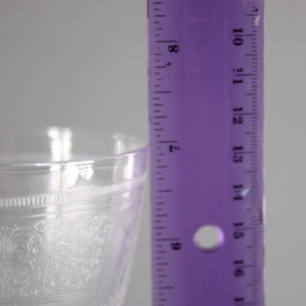 Fruit Basket 7" Wine Vintage Unbranded Clear Etched Fruit Basket 7" Wine Glass