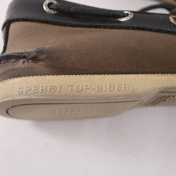 Sperry Shoes Top Sider Sz 8.5 M Brown Black Non Marking Leather Shoes