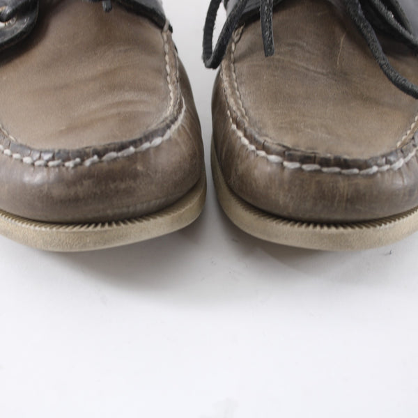 Sperry Shoes Top Sider Sz 8.5 M Brown Black Non Marking Leather Shoes