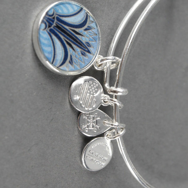 Alex Ani 2018 NEW Silverstone Blue Words Are Powerful Bangle Bracelet