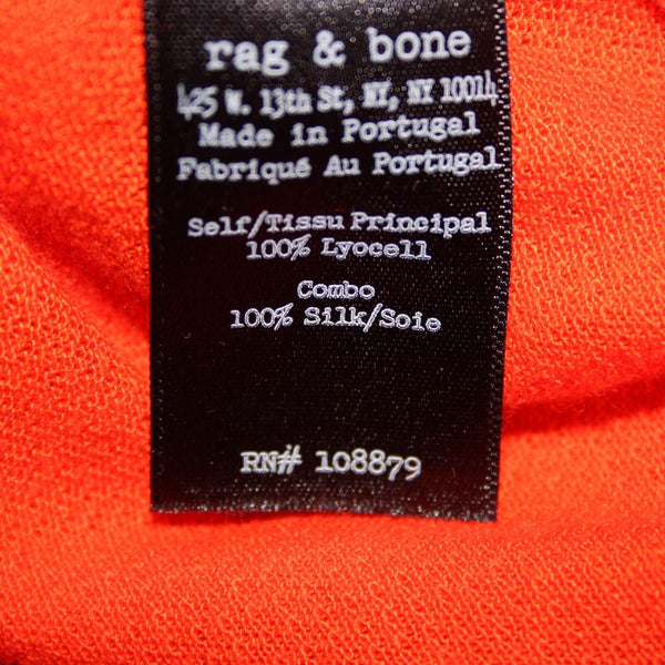 Rag & Bone Sz SP Orange Ribbed Slip Sides 100% Lyocell Silky Tank Top