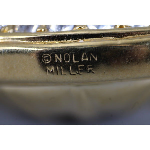 Nolan Miller Goldtone Cubic Zirconia Faux Pearl 1.5"  Slide Statement Pendant