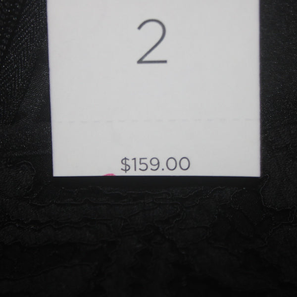 Chicos Dress NEW $159 Sz 2 Black Lined Cold Shoulder Lace Detail Rayon Poly