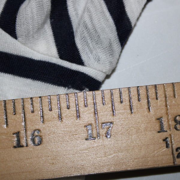 Splendid Sz S White Navy Blue Striped Round Neck Polyester Cotton Dress