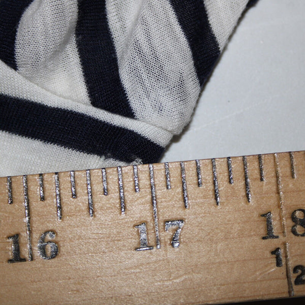 Splendid Sz S White Navy Blue Striped Round Neck Polyester Cotton Dress