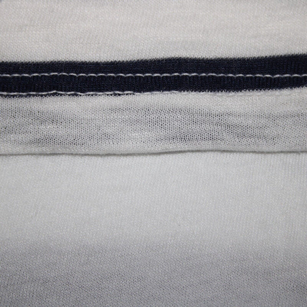 Splendid Sz S White Navy Blue Striped Round Neck Polyester Cotton Dress