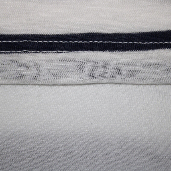 Splendid Sz S White Navy Blue Striped Round Neck Polyester Cotton Dress