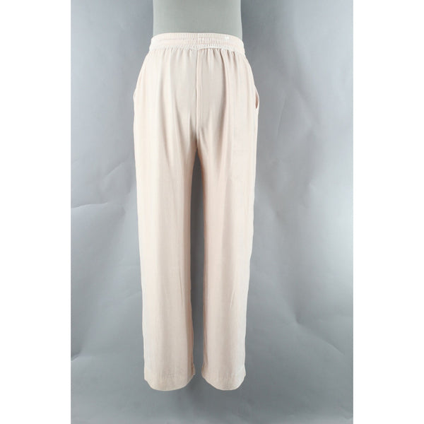 Topshop 8 x 31" Soft Pink Elastic Loose Velvet Viscose Silk Polyester Lined Pant