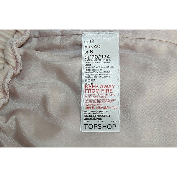 Topshop 8 x 31" Soft Pink Elastic Loose Velvet Viscose Silk Polyester Lined Pant