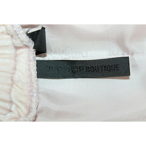 Topshop 8 x 31" Soft Pink Elastic Loose Velvet Viscose Silk Polyester Lined Pant
