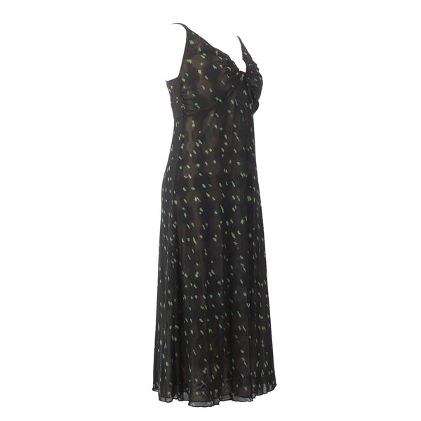 Cabi Dress Sz XS Black Brown Purple Green Reversible Mesh Nylon Dress