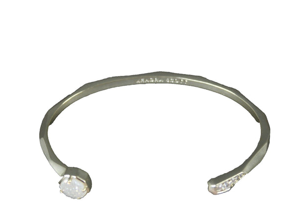 Kendra Scott Goldtone Cut Drusy Gemstone Rhinestones Hammered Cuff Bracelet