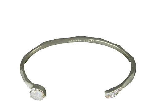 Kendra Scott Goldtone Cut Drusy Gemstone Rhinestones Hammered Cuff Bracelet
