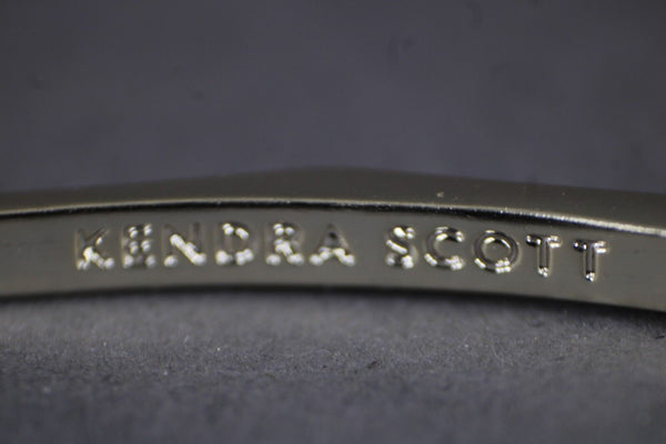 Kendra Scott Goldtone Cut Drusy Gemstone Rhinestones Hammered Cuff Bracelet