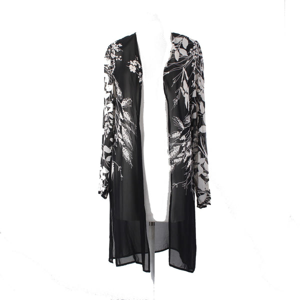 Joseph Ribkoff Chiffon Wrap Creations Sz 8 Black White Mesh No Fabric Label Wrap