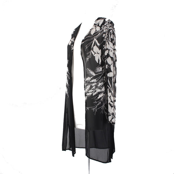 Joseph Ribkoff Chiffon Wrap Creations Sz 8 Black White Mesh No Fabric Label Wrap