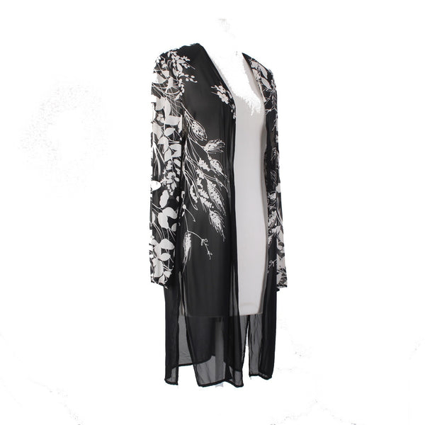 Joseph Ribkoff Chiffon Wrap Creations Sz 8 Black White Mesh No Fabric Label Wrap