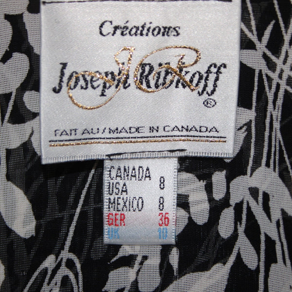 Joseph Ribkoff Chiffon Wrap Creations Sz 8 Black White Mesh No Fabric Label Wrap