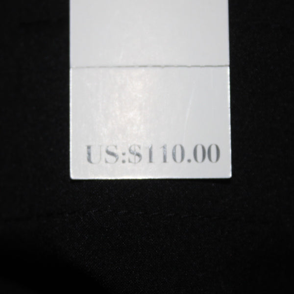 WHBM Pant NEW $110 Sz 4 x 27 Black White Tapered Ankle Belted Linen Poly Pant