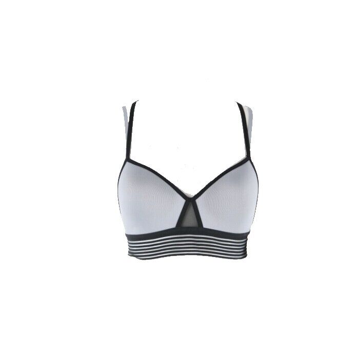 Victorias Secret Sport NEW Sz SP Gray Black Strappy Polyester Elastane Bra