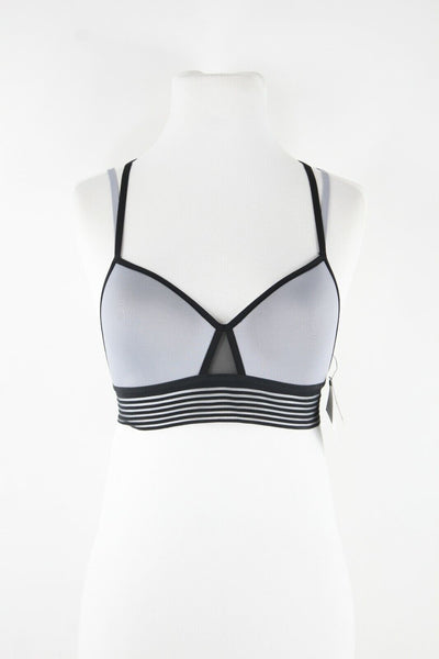 Victorias Secret Sport NEW Sz SP Gray Black Strappy Polyester Elastane Bra