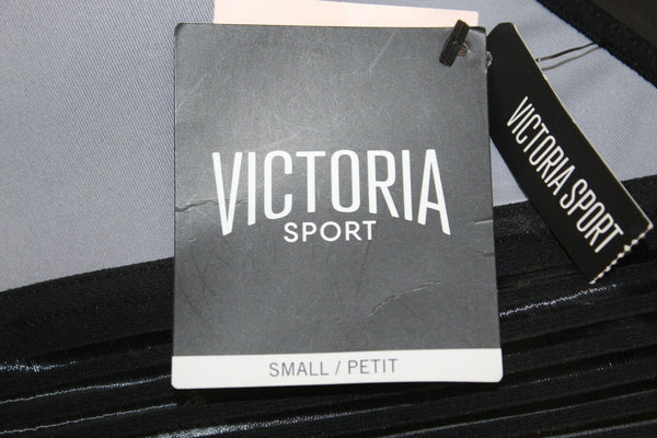 Victorias Secret Sport NEW Sz SP Gray Black Strappy Polyester Elastane Bra