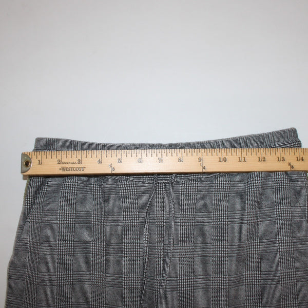 Maeve Sz S Black White Plaid Side Lime Blue Metallic Stripes Pocket Ctn Bld Pant