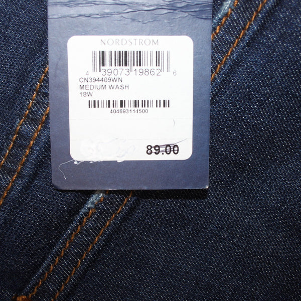 Caslon Jeans NEW $89 Sz 18W x 32 Blue Denim Medium Wash Skinny Cotton Jeans