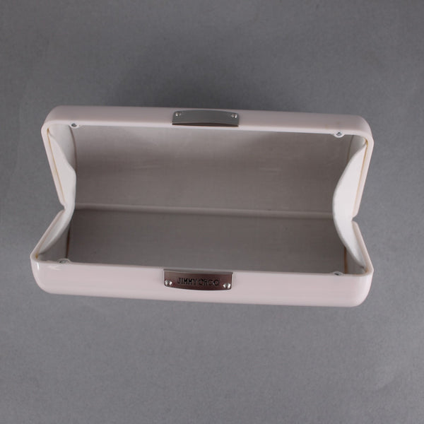 Jimmy Choo Eyeglass Case 6.5 x 3 x 1.5 Lt Pink Silver Hard Case Eyeglass Case