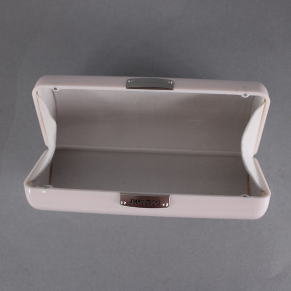 Jimmy Choo Eyeglass Case 6.5 x 3 x 1.5 Lt Pink Silver Hard Case Eyeglass Case